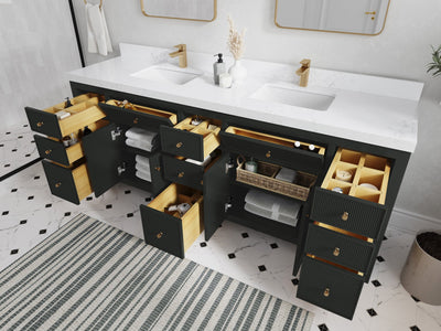 Sonoma 84 in W x 22 in D Free Standing Reeded Double Sink Bathroom Vanity - Willow Bath and Vanity