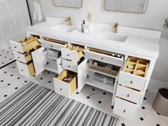 Sonoma 84 in W x 22 in D Free Standing Reeded Double Sink Bathroom Vanity - photo 3