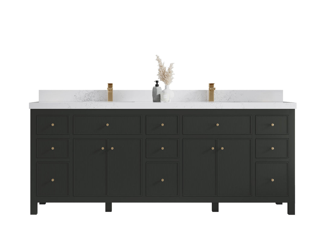 Sonoma 84 in W x 22 in D Free Standing Reeded Double Sink Bathroom Vanity - Willow Bath and Vanity