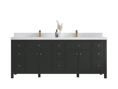 Sonoma 84 in W x 22 in D Free Standing Reeded Double Sink Bathroom Vanity - Willow Bath and Vanity
