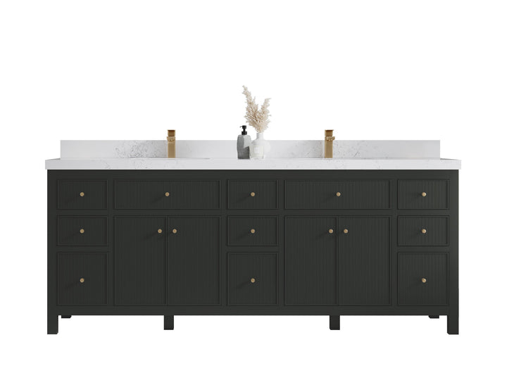 Sonoma 84 in W x 22 in D Free Standing Reeded Double Sink Bathroom Vanity - photo 1