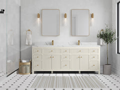 Sonoma 84 in W x 22 in D Free Standing Reeded Double Sink Bathroom Vanity - photo 4