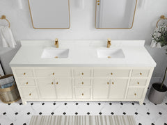 Sonoma 84 in W x 22 in D Free Standing Reeded Double Sink Bathroom Vanity - photo 28