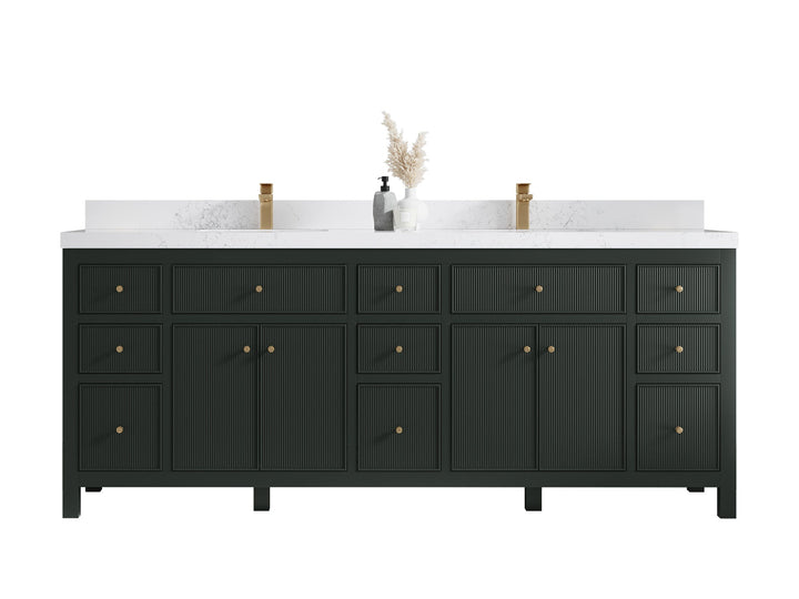 Sonoma 84 in W x 22 in D Free Standing Reeded Double Sink Bathroom Vanity - photo 1