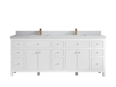 Sonoma 84 in W x 22 in D Free Standing Reeded Double Sink Bathroom Vanity - Willow Bath and Vanity