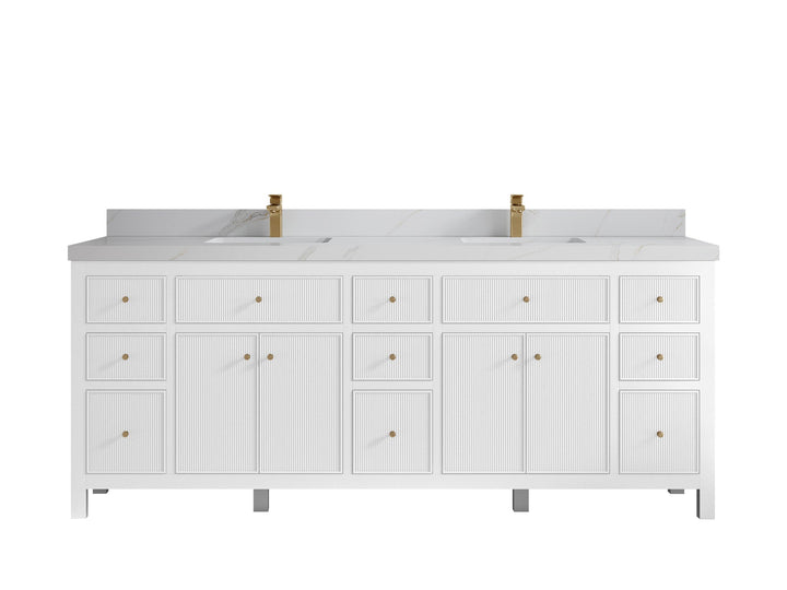 Sonoma 84 in W x 22 in D Free Standing Reeded Double Sink Bathroom Vanity - photo 31