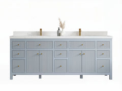 Sonoma 84 in W x 22 in D Free Standing Reeded Double Sink Bathroom Vanity - photo 1