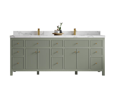 Sonoma 84 in W x 22 in D Free Standing Reeded Double Sink Bathroom Vanity - Willow Bath and Vanity