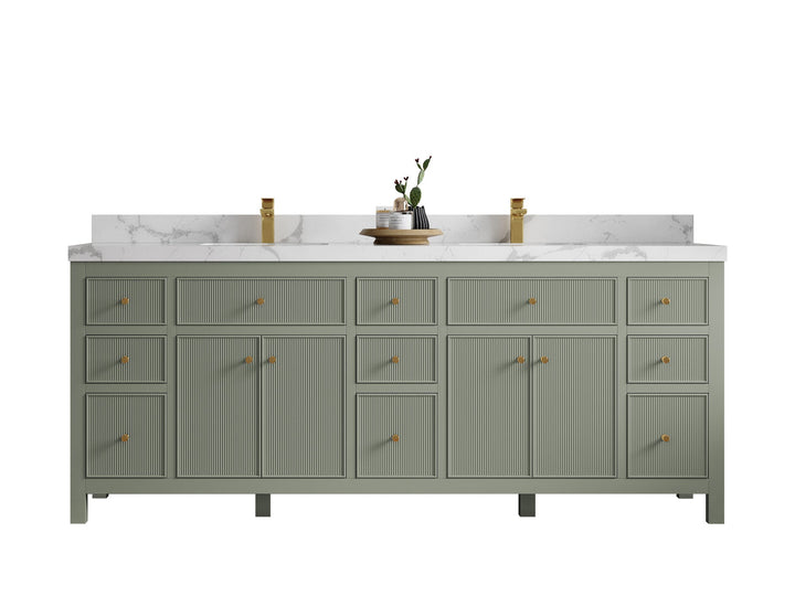 Sonoma 84 in W x 22 in D Free Standing Reeded Double Sink Bathroom Vanity - photo 1