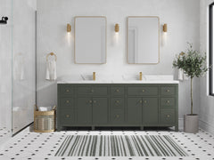 Sonoma 84 in W x 22 in D Free Standing Reeded Double Sink Bathroom Vanity - photo 4
