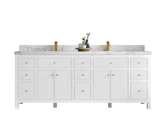 Sonoma 84 in W x 22 in D Free Standing Reeded Double Sink Bathroom Vanity - photo 1