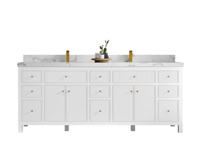 Sonoma 84 in W x 22 in D Free Standing Reeded Double Sink Bathroom Vanity - Willow Bath and Vanity