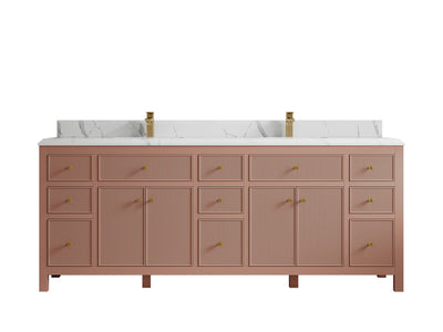 Sonoma 84 in W x 22 in D Free Standing Reeded Double Sink Bathroom Vanity - Willow Bath and Vanity