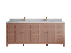 Sonoma 84 in W x 22 in D Free Standing Reeded Double Sink Bathroom Vanity - photo 41