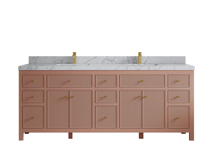 Sonoma 84 in W x 22 in D Free Standing Reeded Double Sink Bathroom Vanity - photo 41