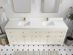 Sonoma 84 in W x 22 in D Free Standing Reeded Double Sink Bathroom Vanity - photo 42