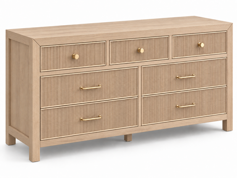 Sonoma 72-Inch Dresser in Nordic White Oak — white studio view.