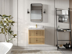 Sonoma Floating Teak 24 in. W x 22 in. D Single Sink Bathroom Vanity - photo 4