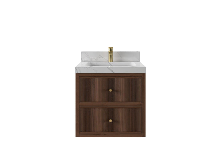Sonoma Floating Teak 24 in. W x 22 in. D Single Sink Bathroom Vanity - photo 1