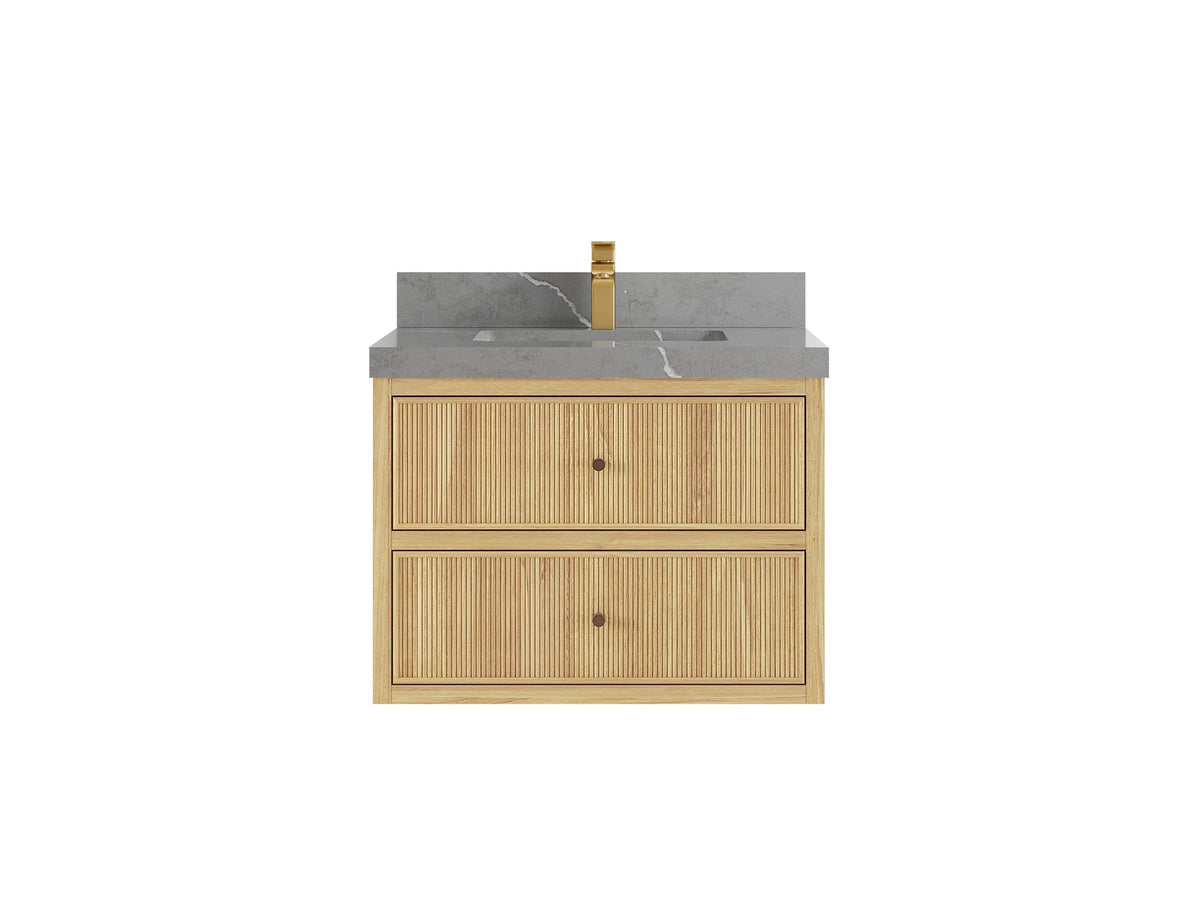 Sonoma Floating Teak 30 in. W x 22 in. D Single Sink Bathroom Vanity - Willow Bath and Vanity