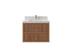 Sonoma Floating Teak 30 in. W x 22 in. D Single Sink Bathroom Vanity - photo 1