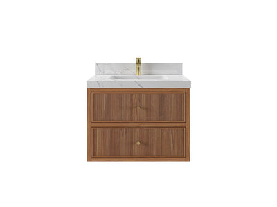 Sonoma Floating Teak 30 in. W x 22 in. D Single Sink Bathroom Vanity - Willow Bath and Vanity