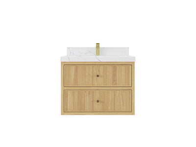 Sonoma Floating Teak 30 in. W x 22 in. D Single Sink Bathroom Vanity - Willow Bath and Vanity
