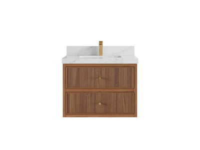 Sonoma Floating Teak 30 in. W x 22 in. D Single Sink Bathroom Vanity - Willow Bath and Vanity