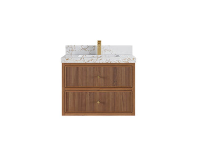 Sonoma Floating Teak 30 in. W x 22 in. D Single Sink Bathroom Vanity - Willow Bath and Vanity
