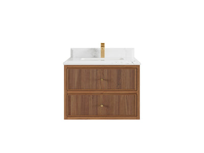 Sonoma Floating Teak 30 in. W x 22 in. D Single Sink Bathroom Vanity - Willow Bath and Vanity