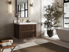 Sonoma Floating Teak 30 in. W x 22 in. D Single Sink Bathroom Vanity - photo 2