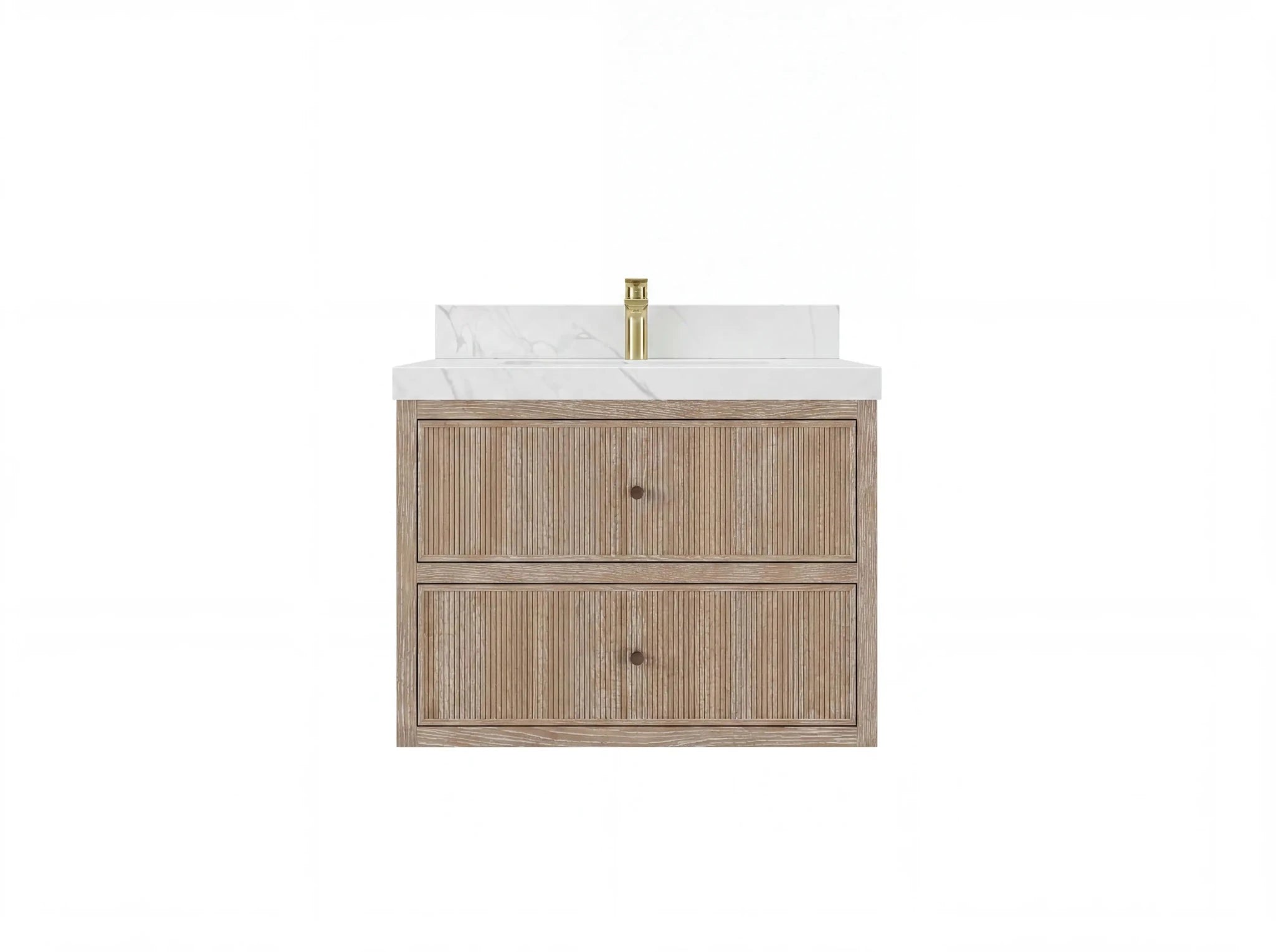 Sonoma Floating Teak 30 in. W x 22 in. D Single Sink Bathroom Vanity - Willow Bath and Vanity