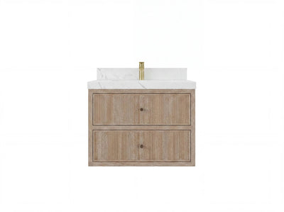 Sonoma Floating Teak 30 in. W x 22 in. D Single Sink Bathroom Vanity - Willow Bath and Vanity
