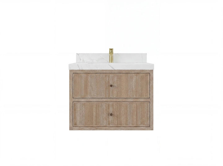 Sonoma Floating Teak 30 in. W x 22 in. D Single Sink Bathroom Vanity - photo 1
