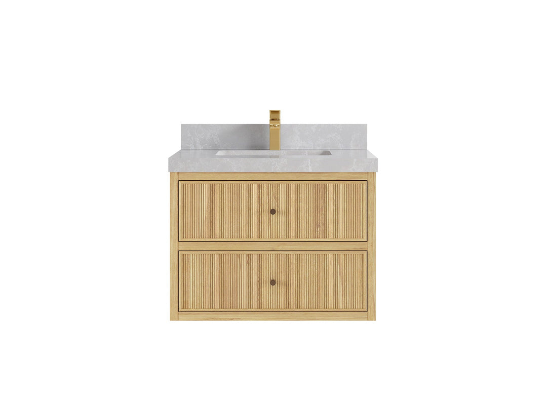 Sonoma Floating Teak 30 in. W x 22 in. D Single Sink Bathroom Vanity - Willow Bath and Vanity