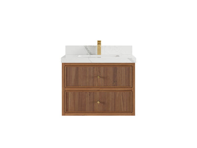 Sonoma Floating Teak 30 in. W x 22 in. D Single Sink Bathroom Vanity - Willow Bath and Vanity