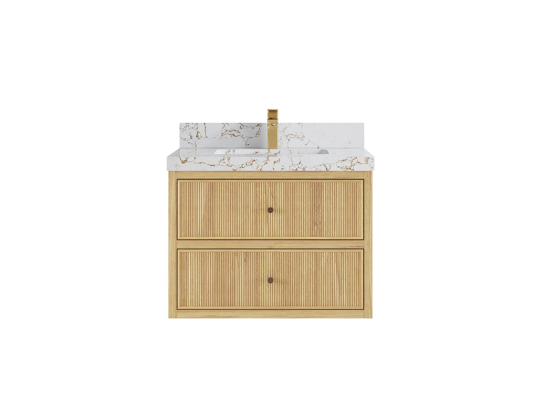 Sonoma Floating Teak 30 in. W x 22 in. D Single Sink Bathroom Vanity - Willow Bath and Vanity