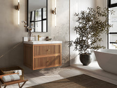 Sonoma Floating Teak 30 in. W x 22 in. D Single Sink Bathroom Vanity - photo 3