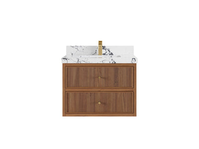 Sonoma Floating Teak 30 in. W x 22 in. D Single Sink Bathroom Vanity - Willow Bath and Vanity