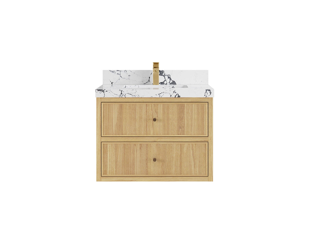Sonoma Floating Teak 30 in. W x 22 in. D Single Sink Bathroom Vanity - Willow Bath and Vanity