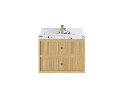 Sonoma Floating Teak 30 in. W x 22 in. D Single Sink Bathroom Vanity - Willow Bath and Vanity