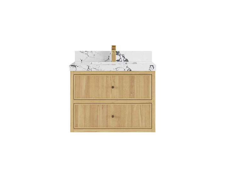Sonoma Floating Teak 30 in. W x 22 in. D Single Sink Bathroom Vanity - photo 21