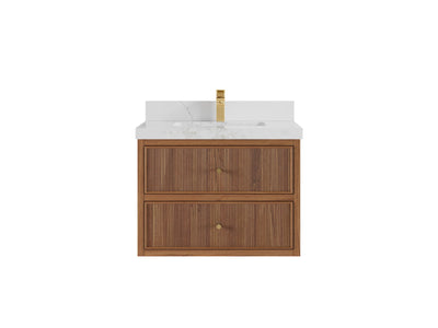 Sonoma Floating Teak 30 in. W x 22 in. D Single Sink Bathroom Vanity - Willow Bath and Vanity