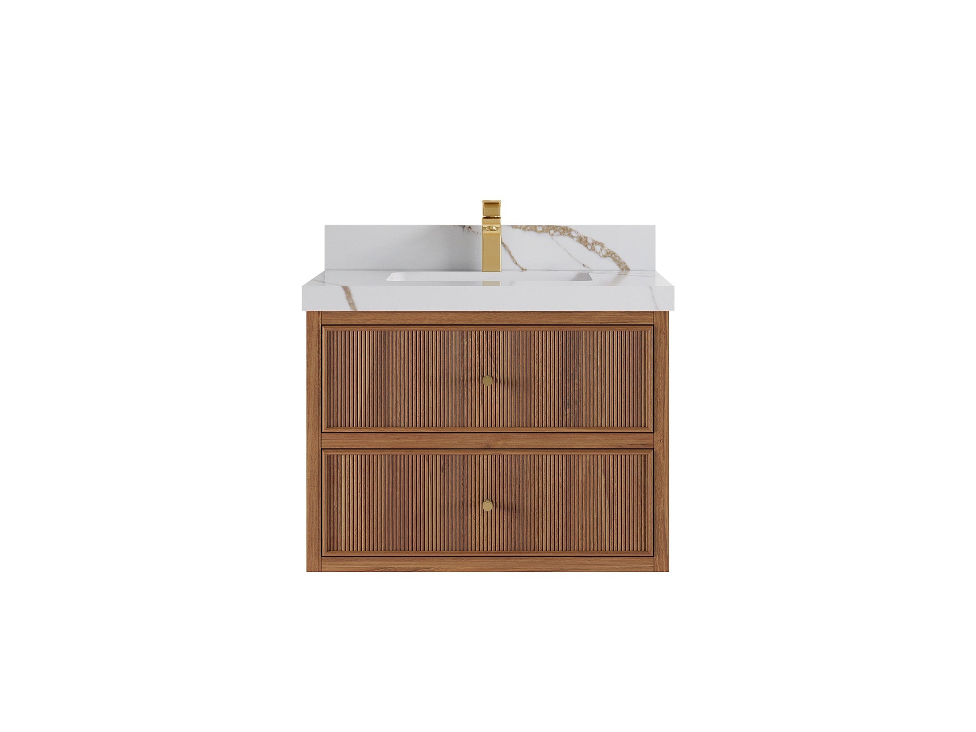 Sonoma Floating Teak 30 in. W x 22 in. D Single Sink Bathroom Vanity - Willow Bath and Vanity