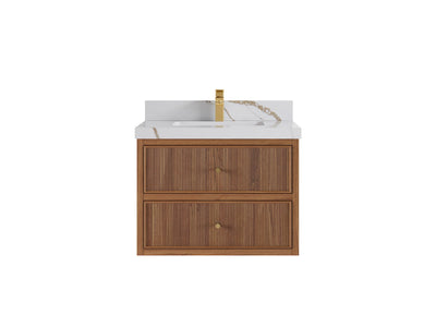 Sonoma Floating Teak 30 in. W x 22 in. D Single Sink Bathroom Vanity - Willow Bath and Vanity