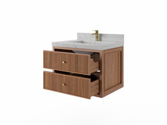 Sonoma Floating Teak 30 in. W x 22 in. D Single Sink Bathroom Vanity - photo 2