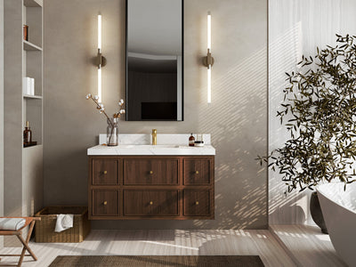 Sonoma Floating Teak 42 in. W x 22 in. D Single Sink Bathroom Vanity - Willow Bath and Vanity