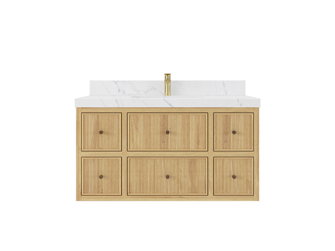 Sonoma Floating Teak 42 in. W x 22 in. D Single Sink Bathroom Vanity - Willow Bath and Vanity