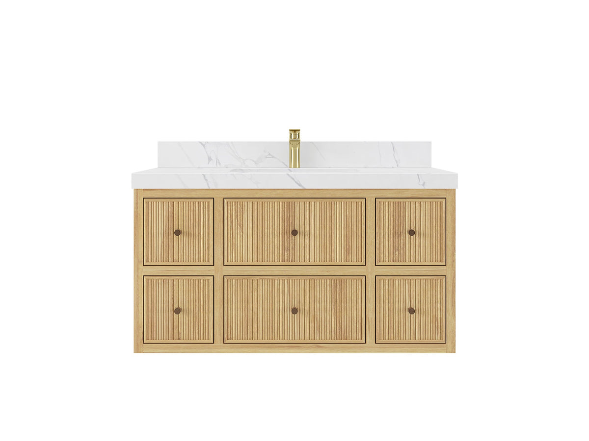 Sonoma Floating Teak 42 in. W x 22 in. D Single Sink Bathroom Vanity - Willow Bath and Vanity