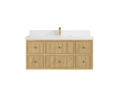 Sonoma Reeded Floating Teak 48 in. W x 22 in. D Single Sink Bathroom Vanity - photo 23